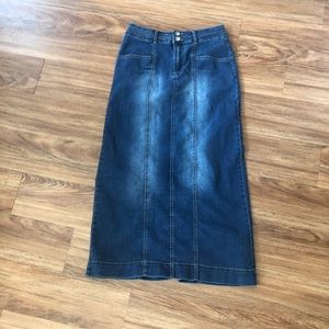Long Denim Skirt